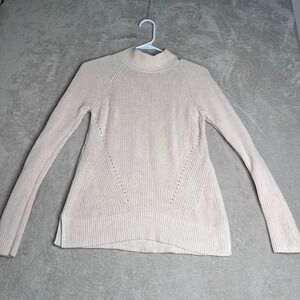 GAP Textured Turtleneck Sweater Neutral Marl Knit‎ Ribbed Light Beige XS